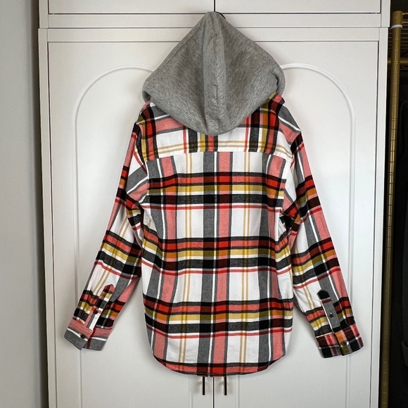 Wonder Nation Boy's Plaid Button Down Hoodie - Picture 2 of 7